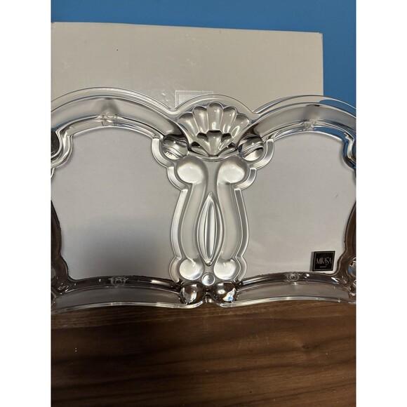 Mikasa Lead Crystal Vista Satin Double Picture Frame W Box Wedding Family - Picture 2 of 9